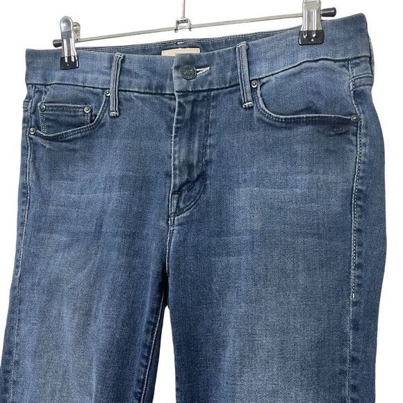 Mother Looker Ankle Fray Jeans Repeating Love Women’s Size 26 Raw Hem - Picture 4 of 15